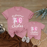 Custom Big Sister Little Sister Matching Shirts for Kids & Babies, Soft Cotton Long Sleeve Rompers, Pregnancy Reveal Outfit, Gift Idea