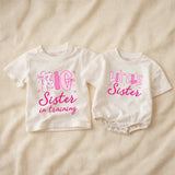 Custom Big Sister Little Sister Matching Shirts for Kids & Babies, Soft Cotton Long Sleeve Rompers, Pregnancy Reveal Outfit, Gift Idea