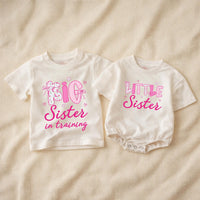 Custom Big Sister Little Sister Matching Shirts for Kids & Babies, Soft Cotton Long Sleeve Rompers, Pregnancy Reveal Outfit, Gift Idea
