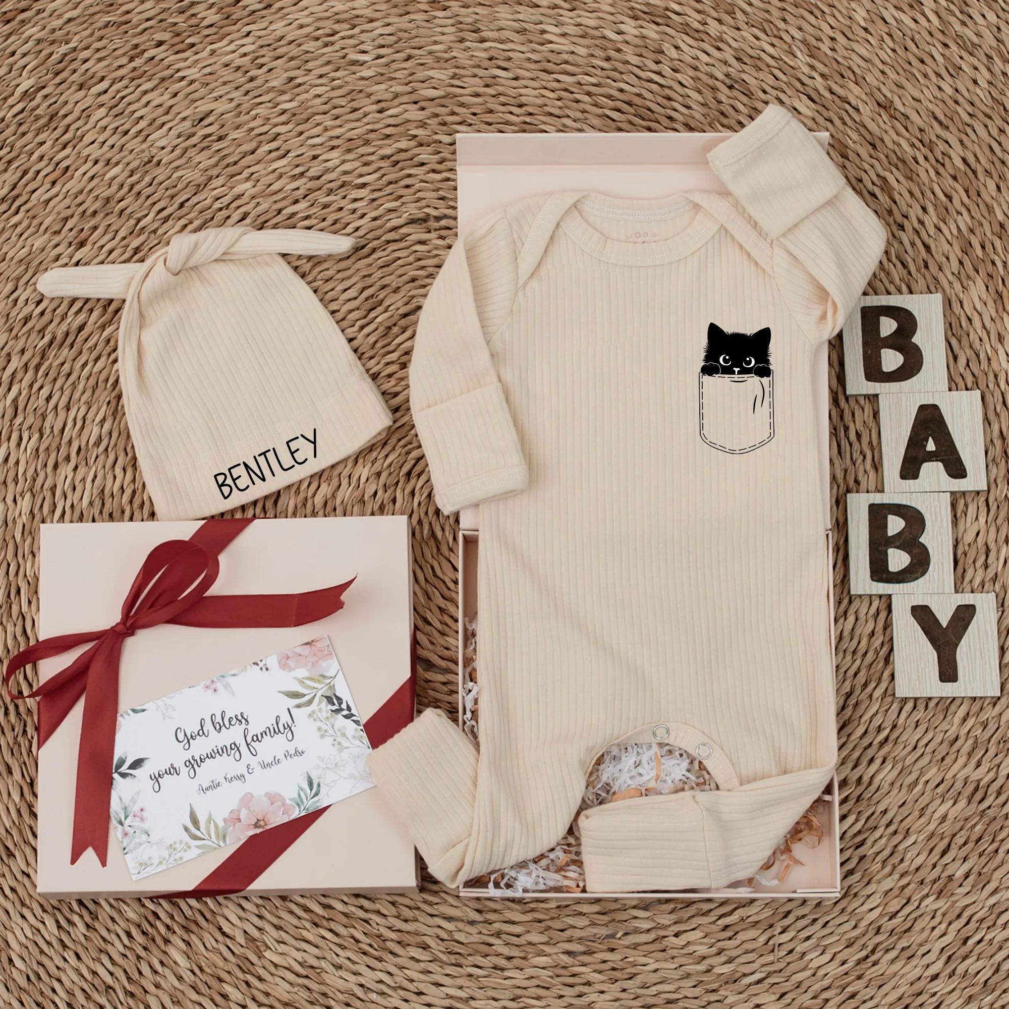 Custom Black Cat Baby Bodysuit Adorable Halloween Infant Outfit Soft Cotton Newborn Romper Ideal Baby Shower Gift Playful Design