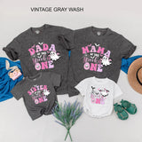 Custom Black Halloween Family Shirts with Pink Spooky One Ghost Design, Long Sleeve Romper, Kids' & Adult T-Shirts for 1st Birthday Outfit
