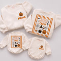 Custom Boo Crew Halloween Matching Family Sweatshirts & Baby Rompers with Pumpkin & Ghost Artwork, Soft Cotton Fall Outfit for All Ages