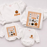 Custom Boo Crew Halloween Matching Family Sweatshirts & Baby Rompers with Pumpkin & Ghost Artwork, Soft Cotton Fall Outfit for All Ages