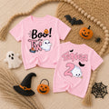 Custom Boo I'm Two Pink Toddler Shirt with Ghost & Pumpkin, Soft Cotton Halloween Birthday Outfit for Girls, Personalized Name Tee