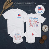 Custom Born to Sparkle 4th of July Matching Family Shirts, Patriotic 1st Birthday Baby Romper and Tee Set, Red White Blue Cotton Outfit