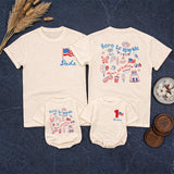 Custom Born to Sparkle 4th of July Matching Family Shirts, Patriotic 1st Birthday Baby Romper and Tee Set, Red White Blue Cotton Outfit