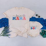 Custom Boy Mama Shirt & Mama’s Boy Romper Matching Outfit, Soft Cotton Mommy & Baby 4th of July Set, Personalized Family Apparel