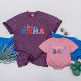 Custom Boy Mama Shirt & Mama’s Boy Romper Matching Outfit, Soft Cotton Mommy & Baby 4th of July Set, Personalized Family Apparel