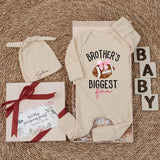 Custom Brother's Biggest Fan Baby Bodysuit Football Theme Newborn Outfit Personalized Gift for Little Sister Cotton Soft and Comfortable