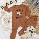 Custom Brother's Biggest Fan Baby Bodysuit Football Theme Newborn Outfit Personalized Gift for Little Sister Cotton Soft and Comfortable
