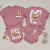 Custom Construction Crew Shirt with Excavator Graphic, Baby Romper or Kids' Tee for 1st Birthday, Soft Cotton Family Matching Outfit