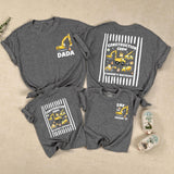 Custom Construction Crew Shirt with Excavator Graphic, Baby Romper or Kids' Tee for 1st Birthday, Soft Cotton Family Matching Outfit