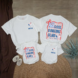 Custom Cool Cousins Club Shirts for Kids and Adults, Matching 4th of July Family Outfits, Soft Cotton Patriotic Rompers and Tees