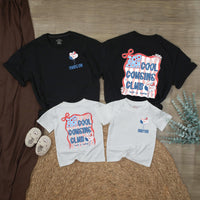 Custom Cool Cousins Club Shirts for Kids and Adults, Matching 4th of July Family Outfits, Soft Cotton Patriotic Rompers and Tees