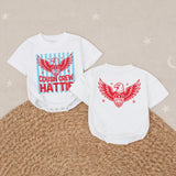 Custom Cousin Crew 4th of July Matching Shirts with Patriotic Eagle Design, Soft Cotton Baby Rompers and Toddler Tees for Independence Day