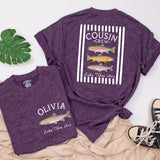 Custom Cousin Crew Lake Trip Shirts with Names, Soft Cotton Matching Family Tee & Baby Romper, Summer Vacation Outfit for Kids & Adults
