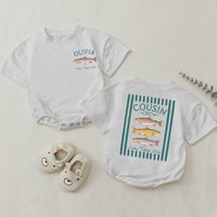 Custom Cousin Crew Lake Trip Shirts with Names, Soft Cotton Matching Family Tee & Baby Romper, Summer Vacation Outfit for Kids & Adults