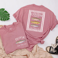 Custom Cousin Crew Lake Trip Shirts with Names, Soft Cotton Matching Family Tee & Baby Romper, Summer Vacation Outfit for Kids & Adults