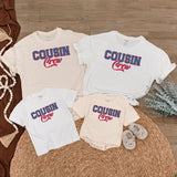 Custom Cousin Crew Matching Family Shirts, Patriotic 4th of July Outfits for Baby, Toddler, Kids, Adults, Soft Cotton USA Design