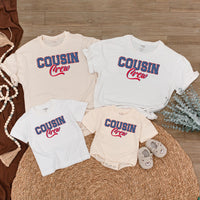 Custom Cousin Crew Matching Family Shirts, Patriotic 4th of July Outfits for Baby, Toddler, Kids, Adults, Soft Cotton USA Design