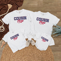 Custom Cousin Crew Matching Family Shirts, Patriotic 4th of July Outfits for Baby, Toddler, Kids, Adults, Soft Cotton USA Design