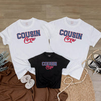 Custom Cousin Crew Matching Family Shirts, Patriotic 4th of July Outfits for Baby, Toddler, Kids, Adults, Soft Cotton USA Design