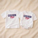 Custom Cousin Crew Matching Family Shirts, Patriotic 4th of July Outfits for Baby, Toddler, Kids, Adults, Soft Cotton USA Design