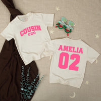 Custom Cousin Squad Matching Shirts & Rompers for Baby, Toddler & Kids - Soft Cotton Personalized Family Outfit for Holidays & Birthdays