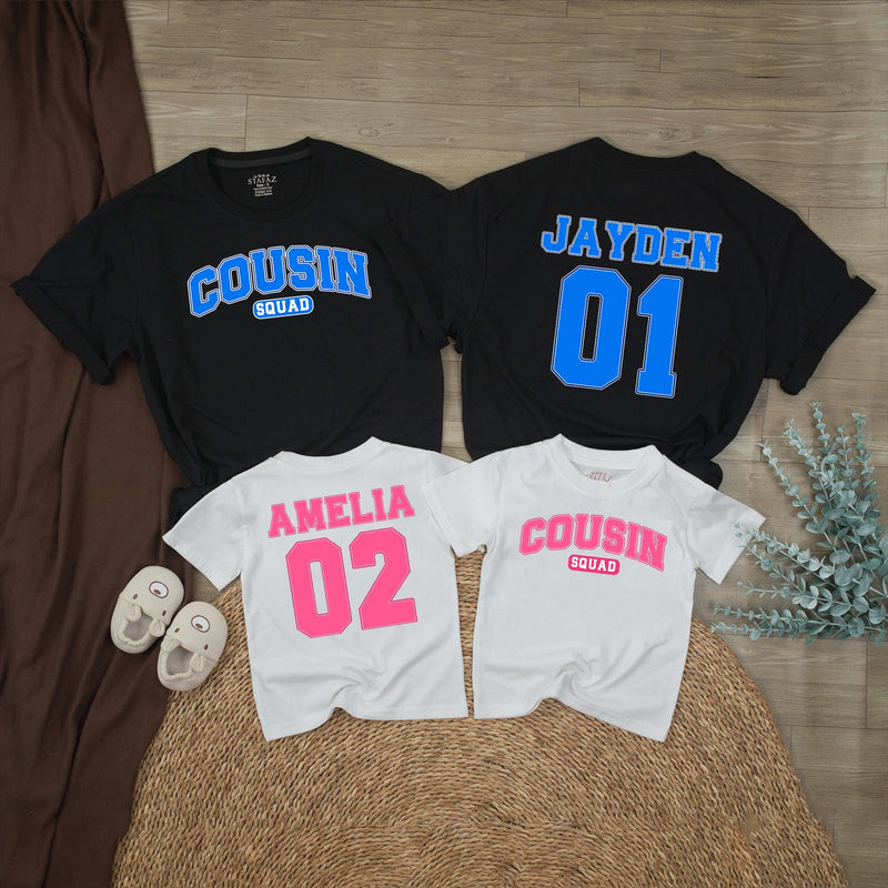 Custom Cousin Squad Matching Shirts & Rompers for Baby, Toddler & Kids - Soft Cotton Personalized Family Outfit for Holidays & Birthdays