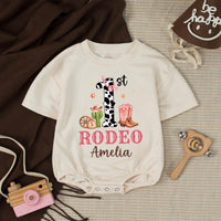 Custom Cowgirl First Birthday Banner and Silk Backdrop with Pink Rodeo Theme, Western Party Decor for Baby Girl’s 1st Birthday Celebration