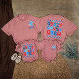 Custom Crazy Cousin Crew Matching Family Shirts with USA Flag Motif, Kids and Toddler Patriotic Outfits, Soft Cotton for 4th of July Fun