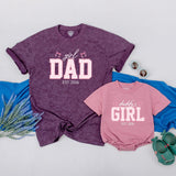Custom Dad and Daughter Matching Shirts Pink Gingham Family Outfit Est 2026 Father Baby Girl Gift Whimsical Bow Design Cotton Tee
