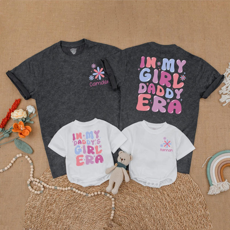 Custom Daddy and Me Matching Family Shirts - 'In My Girl Daddy Era' & 'In My Daddy's Girl Era', Soft Cotton Tees and Rompers for Father’s Day