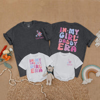Custom Daddy and Me Matching Family Shirts - 'In My Girl Daddy Era' & 'In My Daddy's Girl Era', Soft Cotton Tees and Rompers for Father’s Day