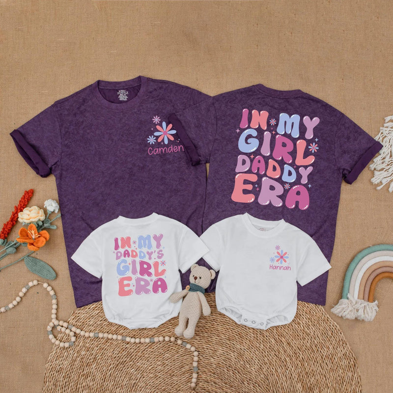 Custom Daddy and Me Matching Family Shirts - 'In My Girl Daddy Era' & 'In My Daddy's Girl Era', Soft Cotton Tees and Rompers for Father’s Day