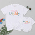 Custom Daddy's Girl Matching Family Shirts, Baby Bodysuit & Dad's Tee, Soft Cotton, Pastel Text Design, Perfect for Father's Day Gifts