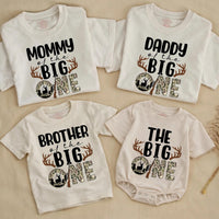 Custom Deer Hunting 1st Birthday Matching Family Shirts & Baby Romper, The Big One Design, Soft Cotton Long Sleeve Tees for All Ages