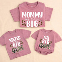 Custom Deer Hunting 1st Birthday Matching Family Shirts & Baby Romper, The Big One Design, Soft Cotton Long Sleeve Tees for All Ages