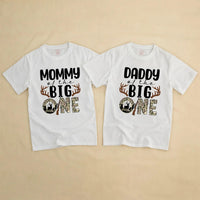 Custom Deer Hunting 1st Birthday Matching Family Shirts & Baby Romper, The Big One Design, Soft Cotton Long Sleeve Tees for All Ages