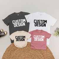 Custom Design Family T-Shirts Modern Minimalist Matching Birthday Outfits Soft Cotton Mommy and Me Shirts Baby Toddler Party Tee