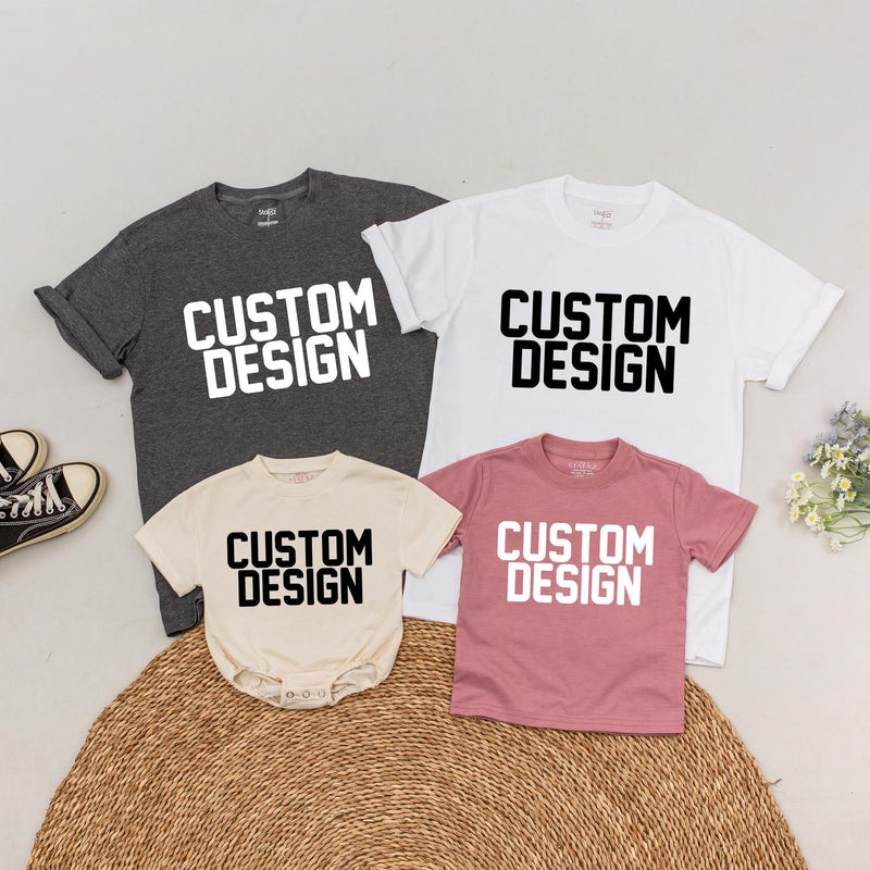 Custom Design Family T-Shirts Modern Minimalist Matching Birthday Outfits Soft Cotton Mommy and Me Shirts Baby Toddler Party Tee