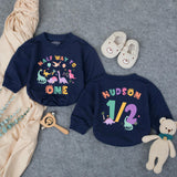 Custom Dinosaur Half Way to One Baby Romper, Soft Cotton Long & Short Sleeve Outfit for 6 Month Birthday Cake Smash Photos