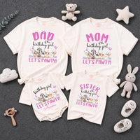 Custom Dog-Themed Matching Family Shirts & Baby Romper, Birthday Girl Outfit with Name, Soft Cotton for Party, Photos & Gifts