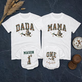 Custom Duck-Themed Matching Family Shirts & Baby Rompers, Personalized First Birthday Outfits, Soft Cotton, Perfect for Milestone Photos