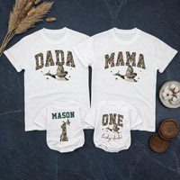 Custom Duck-Themed Matching Family Shirts & Baby Rompers, Personalized First Birthday Outfits, Soft Cotton, Perfect for Milestone Photos