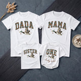 Custom Duck-Themed Matching Family Shirts & Baby Rompers, Personalized First Birthday Outfits, Soft Cotton, Perfect for Milestone Photos