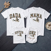 Custom Duck-Themed Matching Family Shirts & Baby Rompers, Personalized First Birthday Outfits, Soft Cotton, Perfect for Milestone Photos