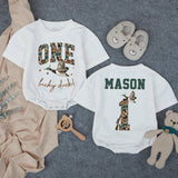 Custom Duck-Themed Matching Family Shirts & Baby Rompers, Personalized First Birthday Outfits, Soft Cotton, Perfect for Milestone Photos