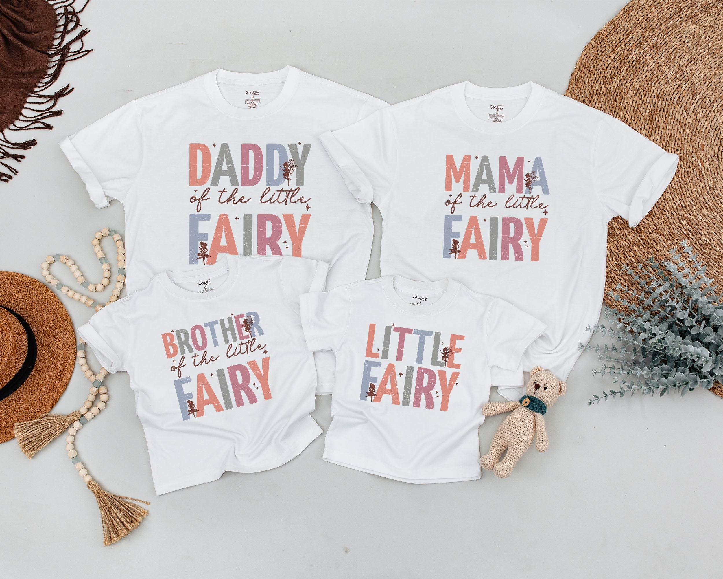 Custom Fairy Birthday Matching Family Shirts for Mom Dad Sister and Little Fairy Soft Cotton Magical Party Outfit Gift
