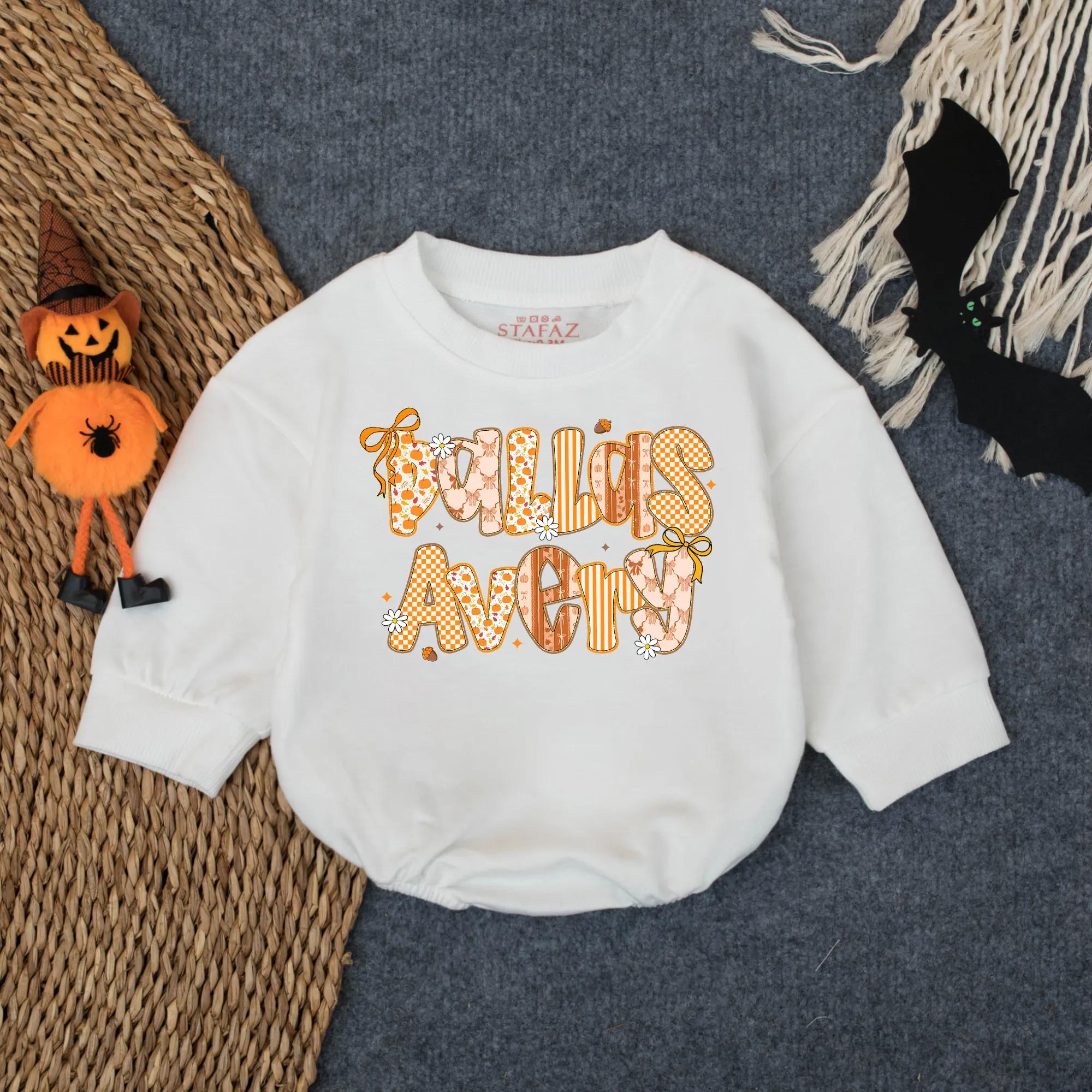 Custom Fall is Awesome Baby Girl Romper Autumn Outfit Soft Cotton Thanksgiving First Holiday Gift Infant Personalized Name